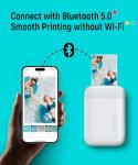 Liene 2x3” Photo Printer, Mini Picture Printer w/ 10 Zink Adhesive Paper, Bluetooth 5.0, Compatible w/iOS & Android, Portable Color Mono Instant Sticker Printer for iPhone, Smartphone, Pearl White