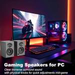 NSY Audio Computer Speakers for Desktop PC - 60W Bluetooth Surround Sound with Bass, Active Powered Speakers for Monitor, Laptop, Gaming & TV, (Black Pair)