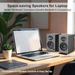 NSY Audio Computer Speakers for Desktop PC - 60W Bluetooth Surround Sound with Bass, Active Powered Speakers for Monitor, Laptop, Gaming & TV, (Black Pair)