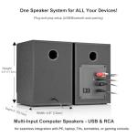 NSY Audio Computer Speakers for Desktop PC - 60W Bluetooth Surround Sound with Bass, Active Powered Speakers for Monitor, Laptop, Gaming & TV, (Black Pair)