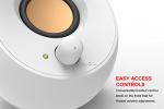 Creative Pebble 2.0 USB-Powered Desktop Speakers with Far-Field Drivers and Passive Radiators for PCs and Laptops (White)