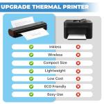 Anycash Portable Printer Wireless for Travel, Inkless Printers Mobile Thermal Printer for 8.5" X 11" & A4 Thermal Paper, Bluetooth Compact Impresora Portátil for Phone, Laptop, Office Home use