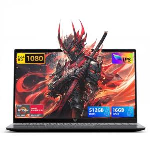 MALLRACE 2026 Laptop, 15.6 Inch FHD IPS Display, AMD Ryzen 4300U(Beat Intel Processor N150,up to 3.7GHz), 16GB DDR4 RAM, 512GB SSD, Windows 11 Pro, 54.72Wh Battery,WiFi 5,Numbers Keyboard