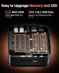 KAMRUI Hyper H1 Mini Gaming PC, AMD Ryzen 7 6800H, 32GB DDR5 (Upgradable, Not LPDDR) 512GB NVMe SSD Mini PC(8C/16T,up to 4.7GHz), 16MB L3 Smart Cache, Triple 4K Display/WiFi6/BT5.2/Mini Desktop PC