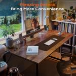 PRAISUN 47 X 24 Inch Computer Desk with Deeper Desktop, Gaming Office Writing Work Desk for Home Office, Study, Bedroom, Work from Home, Metal Frame, Rustic Brown