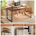 PRAISUN 47 X 24 Inch Computer Desk with Deeper Desktop, Gaming Office Writing Work Desk for Home Office, Study, Bedroom, Work from Home, Metal Frame, Rustic Brown