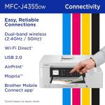 Brother INKvestment 4355 Wireless Color Inkjet All-in-One Printer with 1.8” Color Display and Manual Feed Slot | Includes Refresh Subscription Trial(1) (MFC-J4355DW)