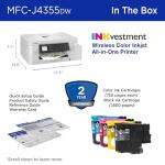 Brother INKvestment 4355 Wireless Color Inkjet All-in-One Printer with 1.8” Color Display and Manual Feed Slot | Includes Refresh Subscription Trial(1) (MFC-J4355DW)