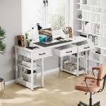 Office Small Computer Desk with Drawers and Shelves