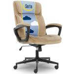 Serta Executive Office Chair, Beige Microfiber