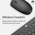 HP 230 Wireless Mouse and Keyboard Combo - 2.4GHz Wireless Connection - Long Battery Life - Durable & Low-Noise Design - Windows & Mac OS - Adjustable 1600 DPI - Numeric Keypad (18H24AA#ABA)
