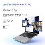 ASUS ExpertBook P5 Copilot+ PC AI Laptop, Intel® Core™ Ultra 5 Processor 226V, 16GB RAM, 512GB SSD, WiFi 6E, Windows 11 Pro, Misty Grey, P5405CSA-XH54