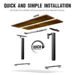 Veken 55 Inch, Height Adjustable Sit Stand Up, Wood Desktop, Work Home Office Computer PC Table, Tall Standup Workstation, Gaming Writing Study Bedroom Rising Desks, Brown