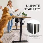 Veken 55 Inch, Height Adjustable Sit Stand Up, Wood Desktop, Work Home Office Computer PC Table, Tall Standup Workstation, Gaming Writing Study Bedroom Rising Desks, Brown