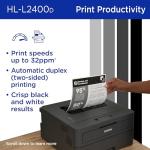 Brother HL-L2400D Compact Monochrome Laser Printer, USB Required (Cable not Included), Black & White Output | Includes Refresh Subscription Trial(1), (Renewed Premium)