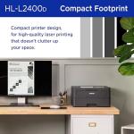 Brother HL-L2400D Compact Monochrome Laser Printer, USB Required (Cable not Included), Black & White Output | Includes Refresh Subscription Trial(1), (Renewed Premium)