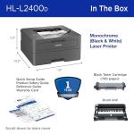Brother HL-L2400D Compact Monochrome Laser Printer, USB Required (Cable not Included), Black & White Output | Includes Refresh Subscription Trial(1), (Renewed Premium)
