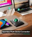 Nulea M512 Wireless Trackball Mouse, Ergonomic 55mm Trackball, Adjustable DPI for Precise Control, Left or Right Hand Compatible, Rechargeable, Multi-Device Bluetooth & 2.4GHz for PC, Laptop（Green）