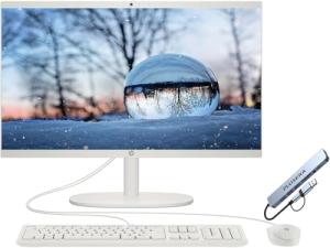 HP 21.5" FHD All-in-One Desktop Computer, 32GB RAM 1.5TB Storage (1TB SSD+512GB Docking Station Set), Dual-Core Intel Celeron, Windows 11 Pro with Microsoft Office Home & Business Included, Snow White
