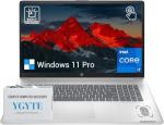 HP 17 Touchscreen Laptop Computer, 17.3" HD+ Touch Screen Business PC, Intel Core i7, 32GB RAM 2TB SSD, Windows 11 Pro, Lifetime Office, 10 key Numeric Backlit Keyboard, Fingerprint Reader