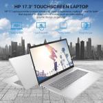 HP 17 Touchscreen Laptop Computer, 17.3" HD+ Touch Screen Business PC, Intel Core i7, 32GB RAM 2TB SSD, Windows 11 Pro, Lifetime Office, 10 key Numeric Backlit Keyboard, Fingerprint Reader
