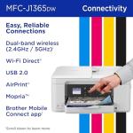 Brother INKvestment 1365 Wireless Color Inkjet All-in-One Printer with Automatic Duplex Printing and 1.8” Color Display | Includes Refresh Subscription Trial(1) (MFC-J1365DW)