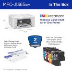 Brother INKvestment 1365 Wireless Color Inkjet All-in-One Printer with Automatic Duplex Printing and 1.8” Color Display | Includes Refresh Subscription Trial(1) (MFC-J1365DW)