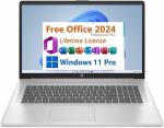 HP 17.3" FHD Display, Free Lifetime Microsoft Office 2024, Copilot AI Chat, 8GB RAM, 512GB SSD, AMD Ryzen 5 Processor, Webcam, Numeric Keypad, Long Battery Life, Windows 11 Pro,Silver