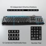 Redragon BK7366 Wired Keyboard,Multimedia USB Quiet Computer Keyboard,Silent Keyboard with Large Number Pad,Spill-Resistant,Anti-Wear Letters,Full Size for Laptop,Desktop