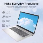 HP High-Performance Laptop, 17.3" HD+ Touchscreen, 8-Cores Intel i3-N305, 8GB RAM, 128GB eMMC, Webcam, HDMI, Numeric Keypad, Wi-Fi 6, Windows 11 Pro, Silver