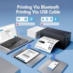 Bluetooth Thermal Shipping Label Printer: 4x6 Wireless Label Maker with Tape for Small Business - Compatible with iPhone, Android, Windows & Mac, Widely Used for USPS UPS Ebay Amazon Shopify Etsy