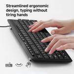 Redragon BK7366 Wired Keyboard,Multimedia USB Quiet Computer Keyboard,Silent Keyboard with Large Number Pad,Spill-Resistant,Anti-Wear Letters,Full Size for Laptop,Desktop