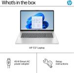 HP 17.3" FHD Display, Free Lifetime Microsoft Office 2024, Copilot AI Chat, 8GB RAM, 512GB SSD, AMD Ryzen 5 Processor, Webcam, Numeric Keypad, Long Battery Life, Windows 11 Pro,Silver