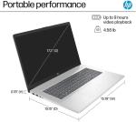 HP 17.3" FHD Display, Free Lifetime Microsoft Office 2024, Copilot AI Chat, 8GB RAM, 512GB SSD, AMD Ryzen 5 Processor, Webcam, Numeric Keypad, Long Battery Life, Windows 11 Pro,Silver