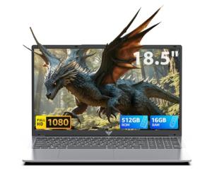 KAIGERR 18.5 inch Laptop, 2026 Laptop, 16GB RAM 512GB SATA SSD, Ιntel N150 Processor(Up to 3.6GHz), Laptop Computer, 1080 FHD Display for Business & Students, 8000Mah Battery, Wi-Fi