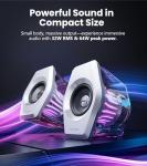 Edifier G2000 Pro Bluetooth Computer Speakers with 7.1 Virtual Surround Sound, RGB Lighting, USB & Aux Input - Ideal Gaming Desk Accessories for PC, PS5, Game Console (White)