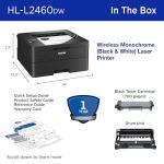 Brother HL-L2460DW Wireless Compact Monochrome Laser Printer with Duplex, Mobile Printing, Black & White Output | Includes Refresh Subscription Trial(1), (Renewed Premium - Refurbished)