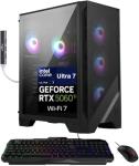 msi Codex R2 AI Gaming Desktop (Intel Ultra 7-265, GeForce RTX 5060 Ti 8GB GDDR7, 32GB DDR5, 2TB SSD, RGB KB & Mouse, Wi-Fi 6E, Bluetooth 5.3, Win 11 Home) w/DKZ USB Port Expander