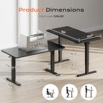 Huuger 55 x 28 Large Electric Standing Desk, Height Adjustable Computer Desk, 27.6" Deep Desktop, Stand up Gaming Office Table with 2 Hooks, 3 Preset Heights, for Home Office, Black