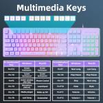 Camiysn Creamy Gaming Keyboard and Mouse, Purple 104 Keys RGB and 6 Speed RGB Mouse Combo, Pudding Keycaps Silent Computer Keyboard for Computer/PC/Laptop/Mac/Windows/Office