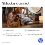 HP OmniDesk Slim Desktop PC, Intel Processor 300, 8 GB RAM, 256 GB SSD, Intel UHD Graphics 710, Windows 11 Home, Microsoft Copilot, Meteor Silver, S03-0010 (2025)