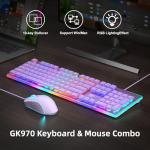 Camiysn Creamy Gaming Keyboard and Mouse, Purple 104 Keys RGB and 6 Speed RGB Mouse Combo, Pudding Keycaps Silent Computer Keyboard for Computer/PC/Laptop/Mac/Windows/Office
