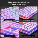 Camiysn Creamy Gaming Keyboard and Mouse, Purple 104 Keys RGB and 6 Speed RGB Mouse Combo, Pudding Keycaps Silent Computer Keyboard for Computer/PC/Laptop/Mac/Windows/Office