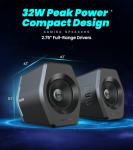 Edifier G2000 RGB Gaming Speakers, 32W Peak Power, Compact Design for PC/PS4/Desktop, Bluetooth 5.1, 3.5mm AUX, Game/Movie/Music Modes, 12 RGB Lighting Effects - Black