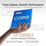 Dell 15 Laptop DC15250, Intel Core i7-1355U (UP to 5.0 GHz), 15.6 FHD Display, 32GB RAM, 1TB SSD, Backlit Keyboard, Fingerprint, Lifetime Windows 11 Pro for Business & Students