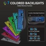Large Print Backlit Wireless Keyboard – Silent Keyboards with Wrist Rest, 7-Color Light up, Quiet Low Profile Keys, 2.4G Wireless Rechargeable Full Size Keypad for Computer Laptop Windows, Black