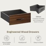 Bestier 48” Computer Desk with Drawers, Office Desk with Storage, Industrial Wood Writing Desk with File Drawer, Keyboard Tray & 2 Hooks for Home Office & Studio, Cherry