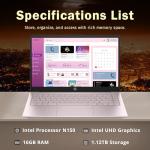 HP Stream 14" HD Laptop, Intel Processor N150, 16GB RAM, 1.12TB Storage(128GB UFS+1TB Docking Station Set), Intel Graphics, Webcam, Wi-Fi 6, 1 Year Office 365, Copilot, Fast Charge, Win 11, Pink