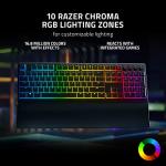 Razer Ornata V3 Gaming Keyboard: Low Profile Keys - Mecha Membrane Switches - UV Coated Keycaps - Backlit Media Keys - 10 Zone RGB Lighting - Spill Resistant - Magnetic Wrist Wrest - Snap Tap