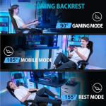 GTPLAYER Gaming Chair Fabric with Pocket Spring Cushion, Big and Tall Gamings Chairs 350LBS High Back Computer Chair with Footrest for Adults Lumbar Support Swivel Game Chair for Office Light Black